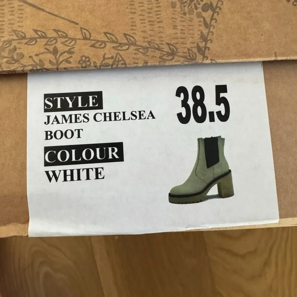 Free People Leather James Chelsea Boot in White